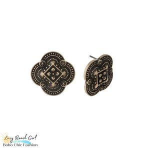 Burnished gold tone earrings